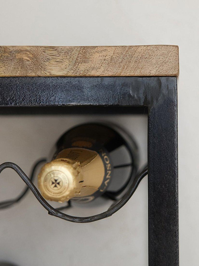 nkuku Obra mango wood wine rack 28 bottle, imported from the UK