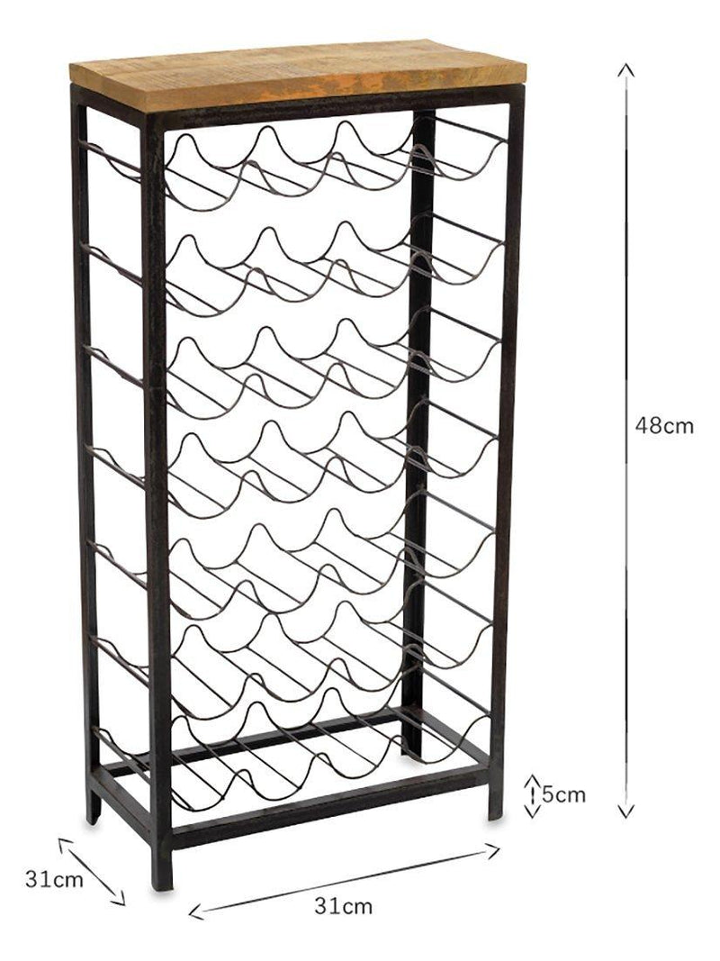 nkuku Obra mango wood wine rack 28 bottle, imported from the UK