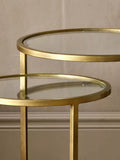 nkuku nesting side tables brass finish set of 2 (British brand)