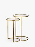 nkuku nesting side tables brass finish set of 2 (British brand)