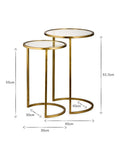 nkuku nesting side tables brass finish set of 2 (British brand)