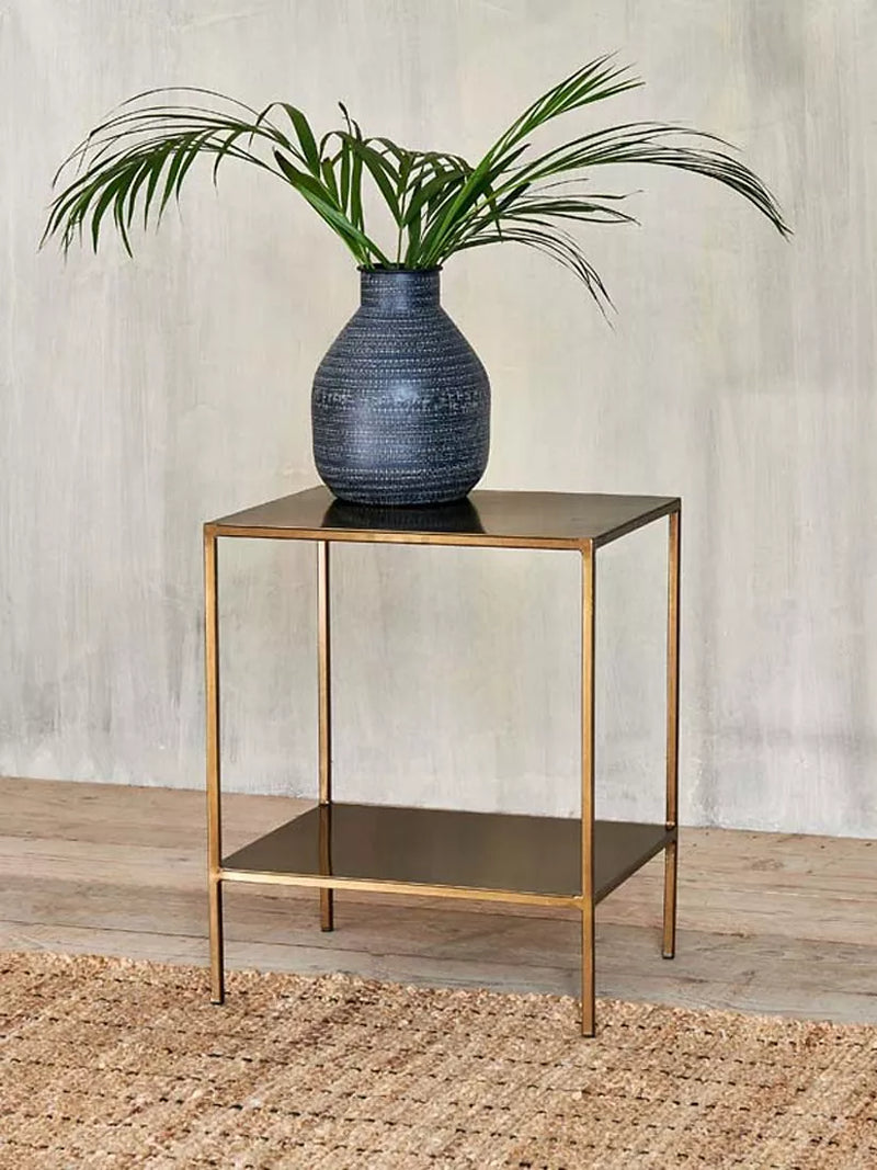 nkuku Mahi side table antique brass (British brand)
