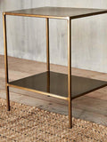 nkuku Mahi side table antique brass (British brand)