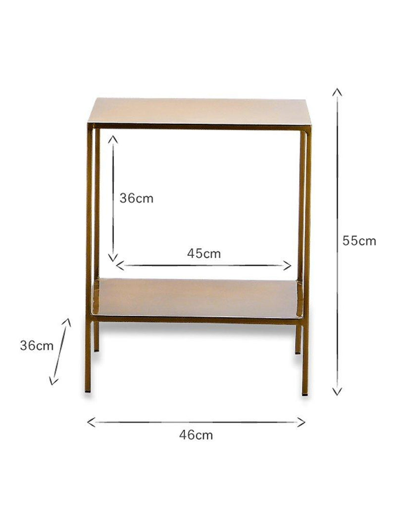 nkuku Mahi side table antique brass (British brand)