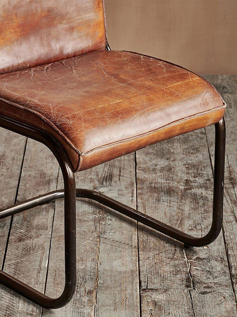 nkuku Narwana desk chair aged tan leather, UK version
