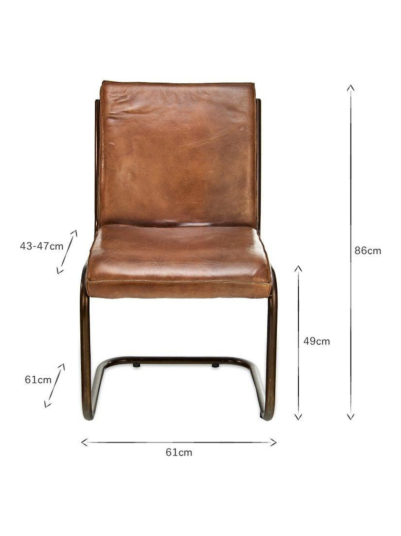 nkuku Narwana desk chair aged tan leather, UK version