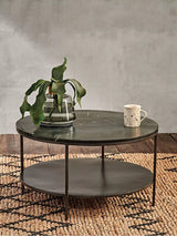 John Lewis nkuku Karoko Round Marble Coffee Table, Black- Buy online at McGrocer