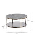 nkuku Karoko round marble coffee table 70cm, UK version
