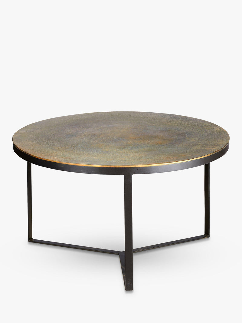 nkuku Maba coffee table antique brass, UK version