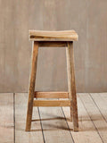 nkuku Ambi tall stool natural mango wood, imported from the UK