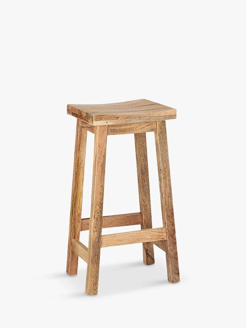 nkuku Ambi tall stool natural mango wood, imported from the UK