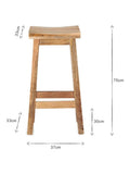 nkuku Ambi tall stool natural mango wood, imported from the UK