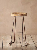 Nkuku Loko mango wood tall stool natural rust - British product