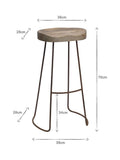 Nkuku Loko mango wood tall stool natural rust - British product