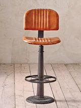 John Lewis nkuku Narwana Leather Bar Chair, Aged Tan- Buy online at McGrocer