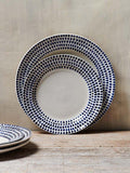 nkuku Indigo Drop ceramic side plate 22.5cm, UK version
