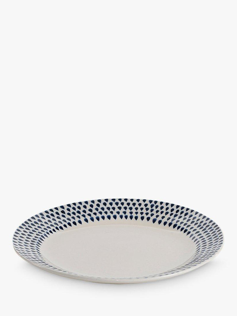 nkuku Indigo Drop ceramic side plate 22.5cm, UK version