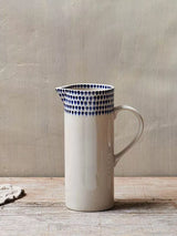 John Lewis nkuku Indigo Drop Ceramic Jug 1L Cream/Indigo- Buy online at McGrocer