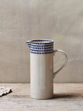 nkuku Indigo Drop ceramic jug 1L cream indigo, UK version