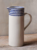 nkuku Indigo Drop ceramic jug 1L cream indigo, UK version