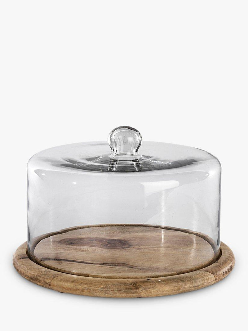 nkuku recycled glass cake dome 34cm, UK version