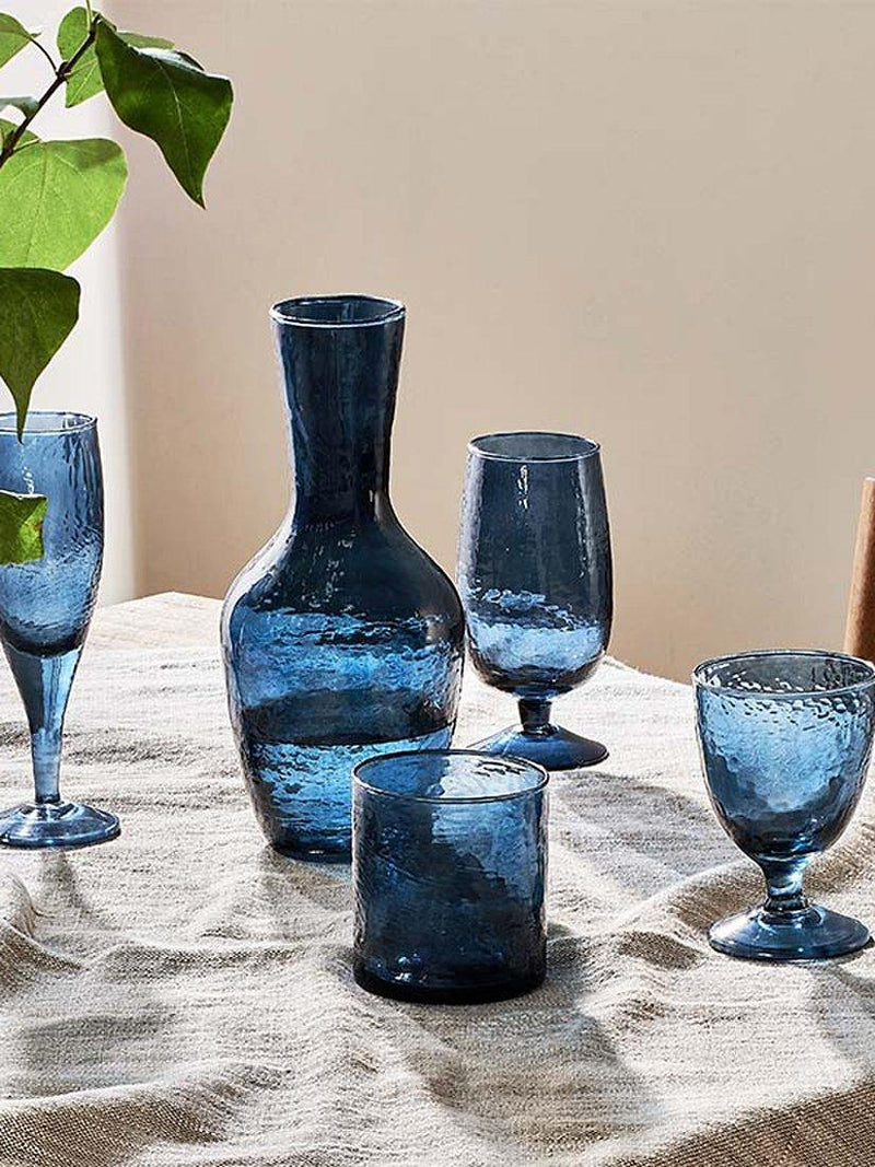 nkuku Yala hammered glass tumbler set of 4 325ml (British brand)