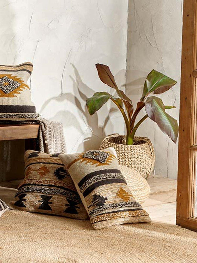 nkuku cushion cover mustard and grey 40x60cm, UK version