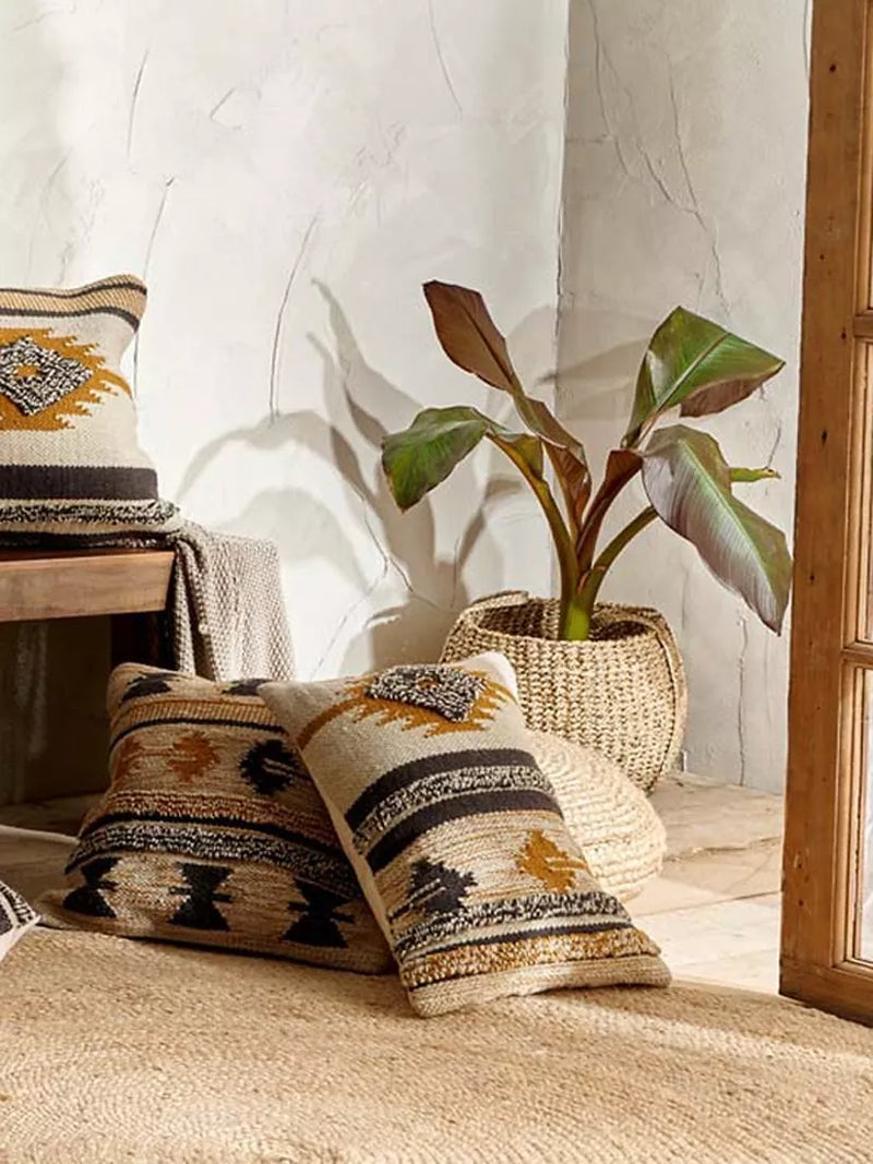 nkuku cushion cover mustard and grey 40x60cm, UK version