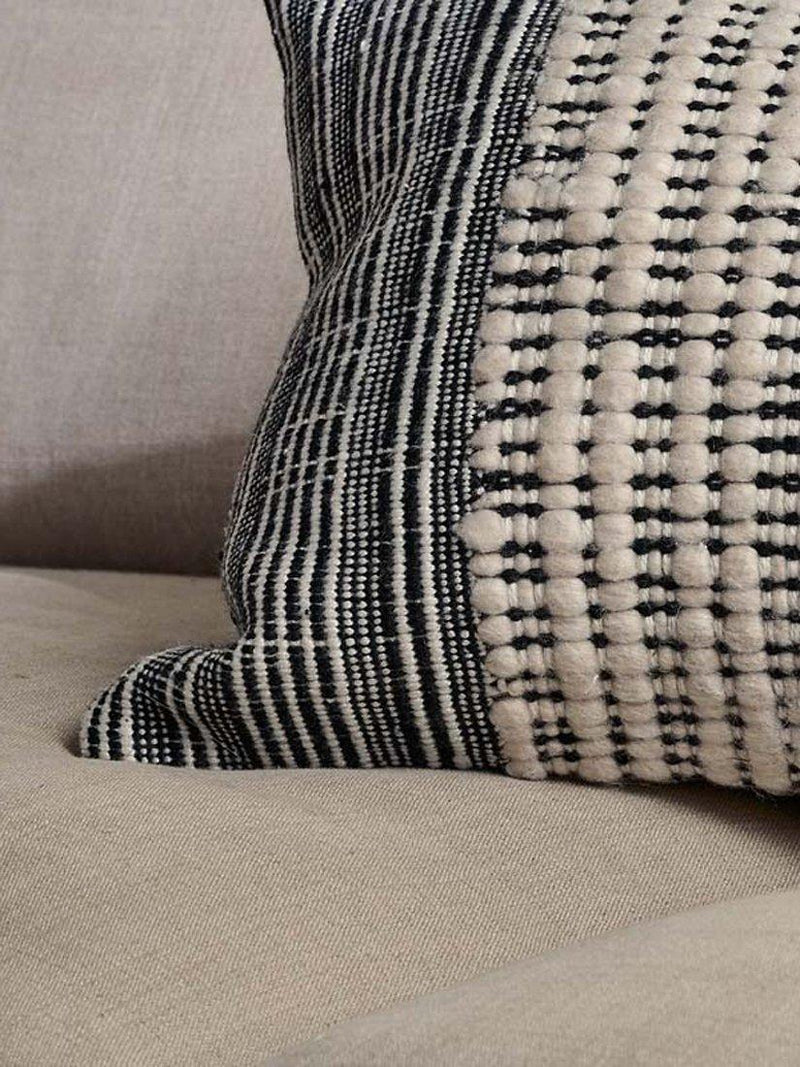 nkuku Mika cushion cover natural black 60x40cm - British product