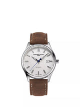 John Lewis Frederique Constant Men's Classics Index Automatic Date Leather Strap Watch Brown/Silver- Buy online at McGrocer