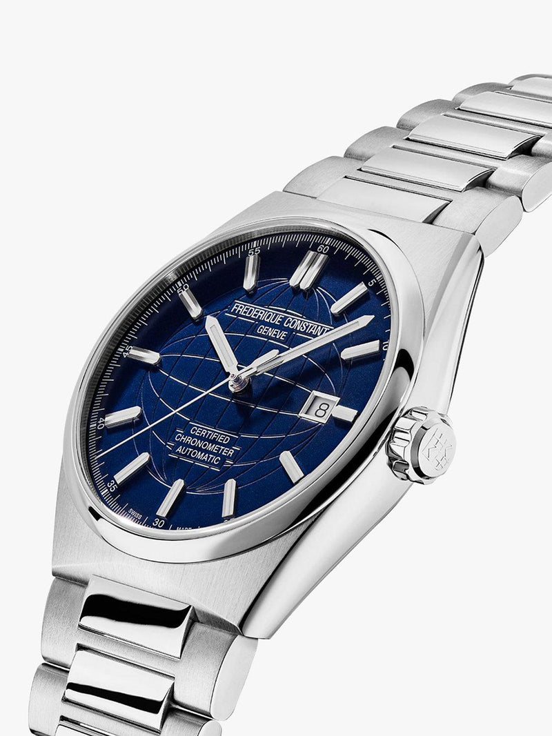 Frederique Constant Highlife Date watch silver blue dial 41mm, imported from the UK
