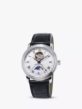 John Lewis Frederique Constant Men's Moonphase Leather Strap Watch Black/White- Buy online at McGrocer