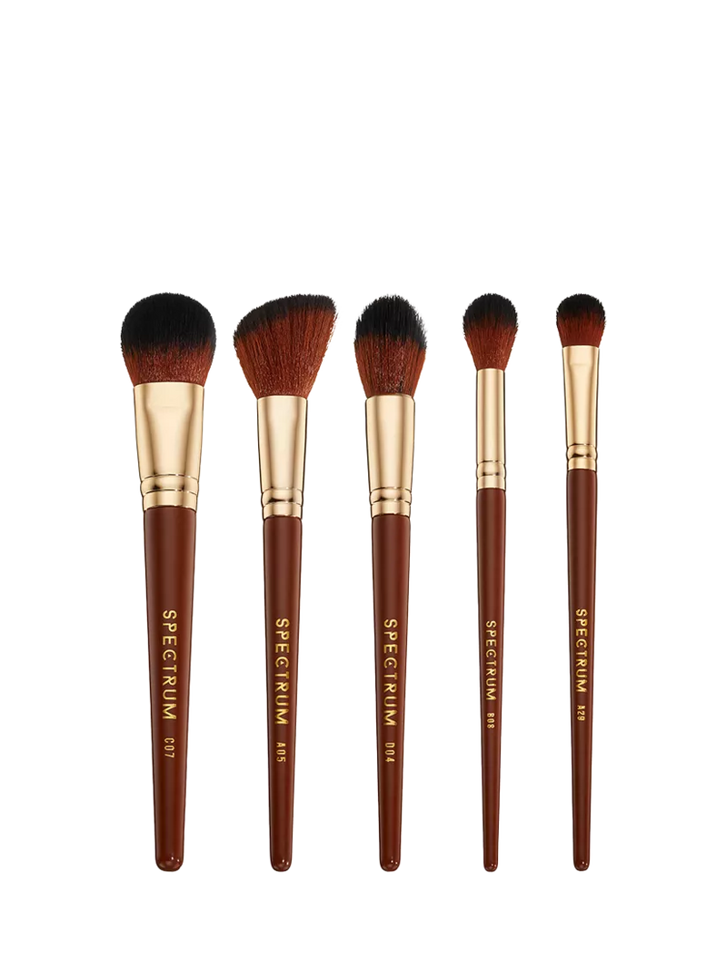 Spectrum Pantherine 5-piece face makeup brush set, UK version