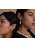 Monica Vinader Keshi Pearl Large Hoop Earrings Gold White, UK version
