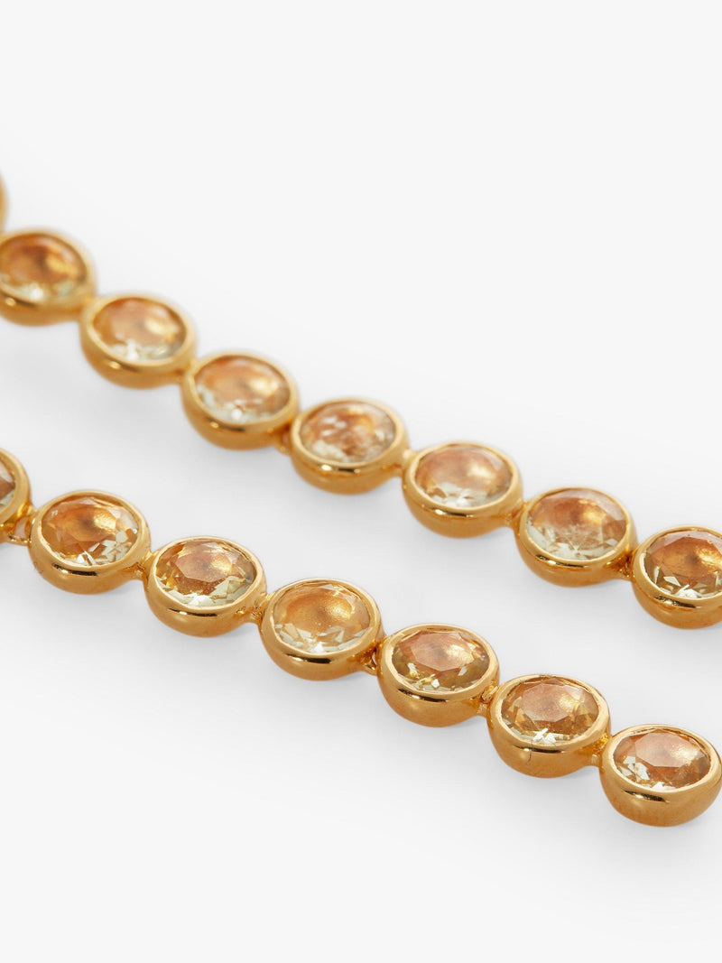 Monica Vinader Kate quartz long drop cocktail earrings in gold (British brand)