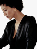 Monica Vinader Kate quartz long drop cocktail earrings in gold (British brand)