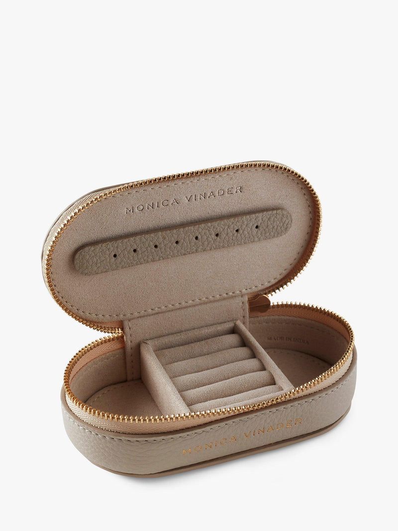 Monica Vinader mini oval leather jewellery box, UK version