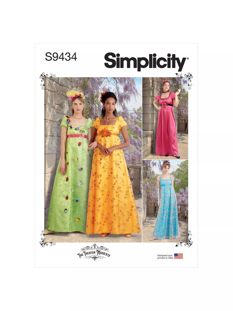Simplicity sewing pattern regency style dresses misses and women's - British product