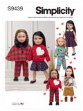 Simplicity sewing pattern doll outfits for 46cm dolls (British brand)