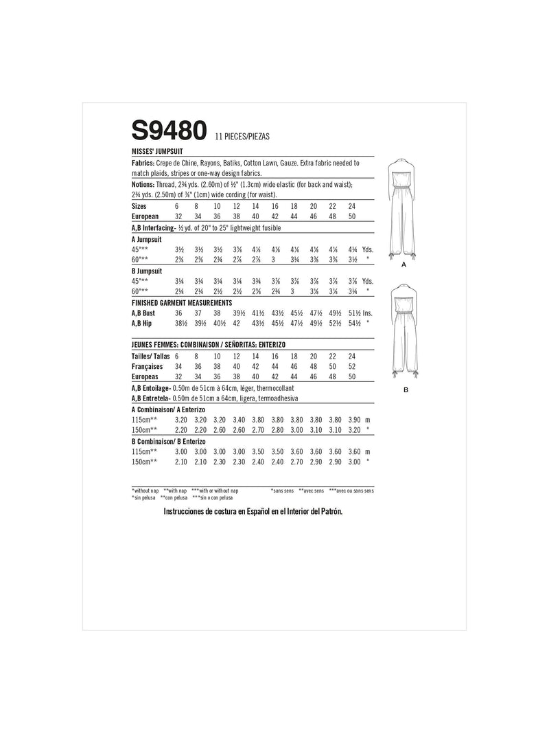 Simplicity MIMI G jumpsuit pattern S9480 - British product