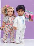 Simplicity sewing pattern 80s outfits 45cm doll, UK version