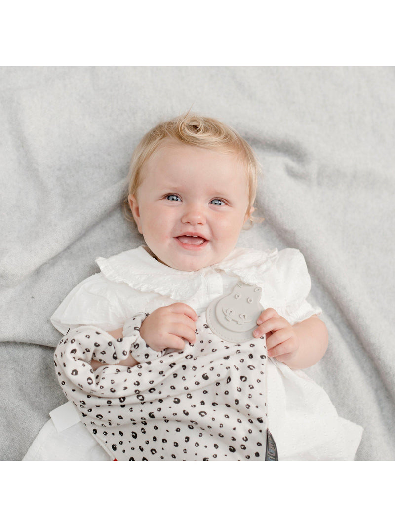 Cheeky Chompers baby teether comforter leopard spot, UK version
