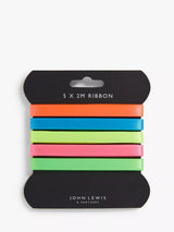 John Lewis John Lewis Neon Gift Wrapping Ribbons, Pack of 5, 2m- Buy online at McGrocer