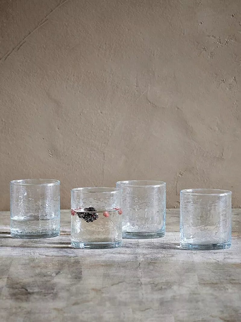 nkuku Yala Hammered Glass Tumbler Set of 4 325ml