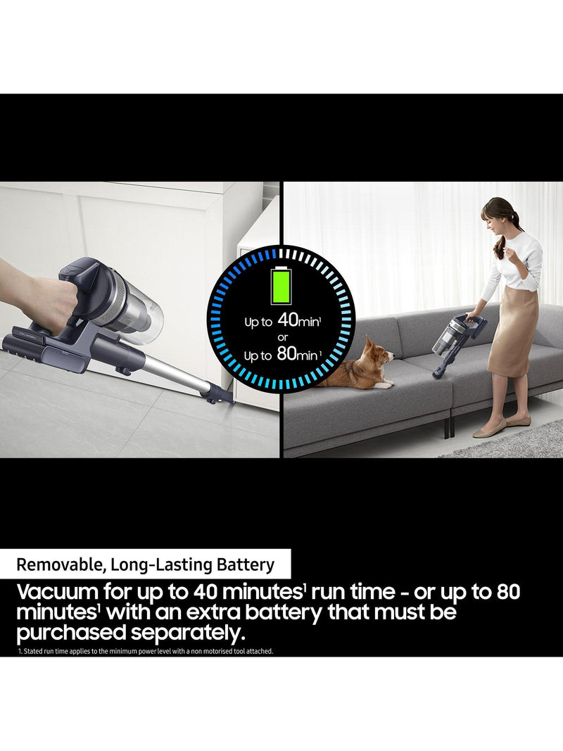 Samsung cordless stick vacuum cleaner in teal violet color (British brand)