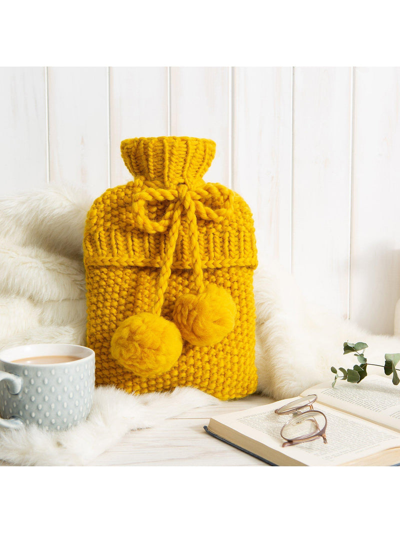 Wool Couture hot water bottle knitting kit Mustard, UK version