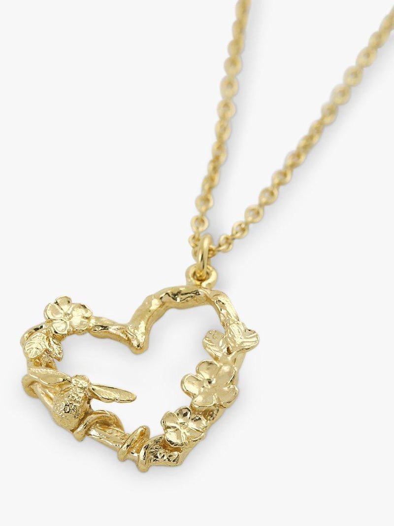 Alex Monroe Floral Heart pendant necklace gold 41cm - British product