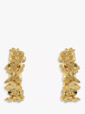 Alex Monroe Itsy Bitsy Bee floral huggie hoop earrings in gold - British product