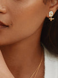 Alex Monroe drop earrings daisy and baby bee design, imported from the UK