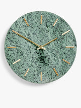John Lewis John Lewis Marble Analogue Wall Clock Green/Brass 30cm- Buy online at McGrocer